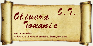 Olivera Tomanić vizit kartica